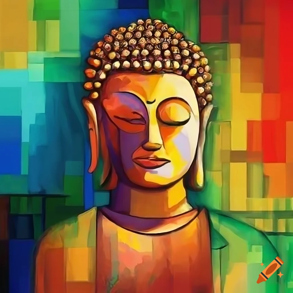 Cubist Depiction Of The Buddha In Landscape Format Cubist Depiction Of The Buddha In Landscape Format