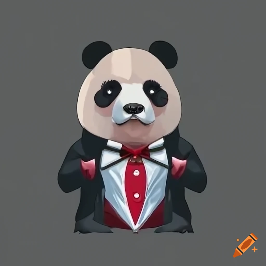 panda bear in a classy tuxedo