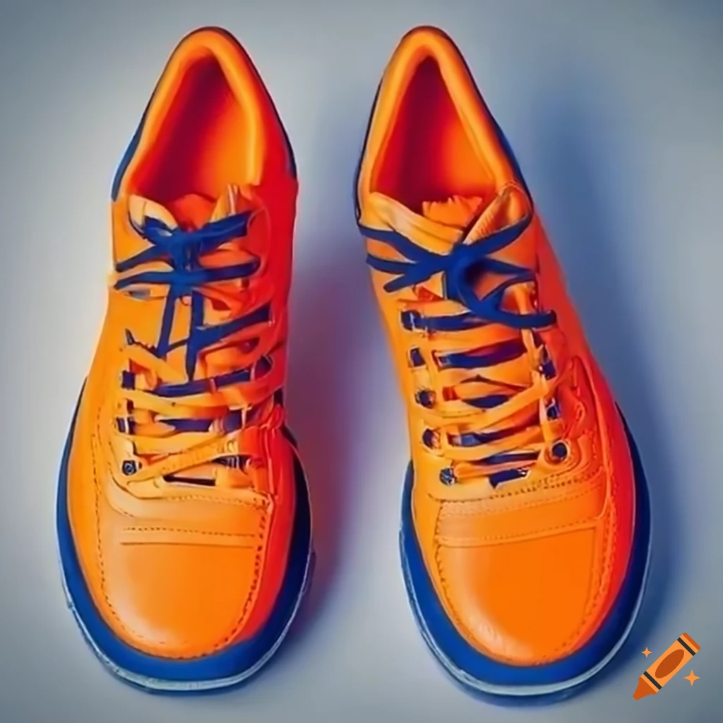 90s style orange and blue shoe sole on Craiyon