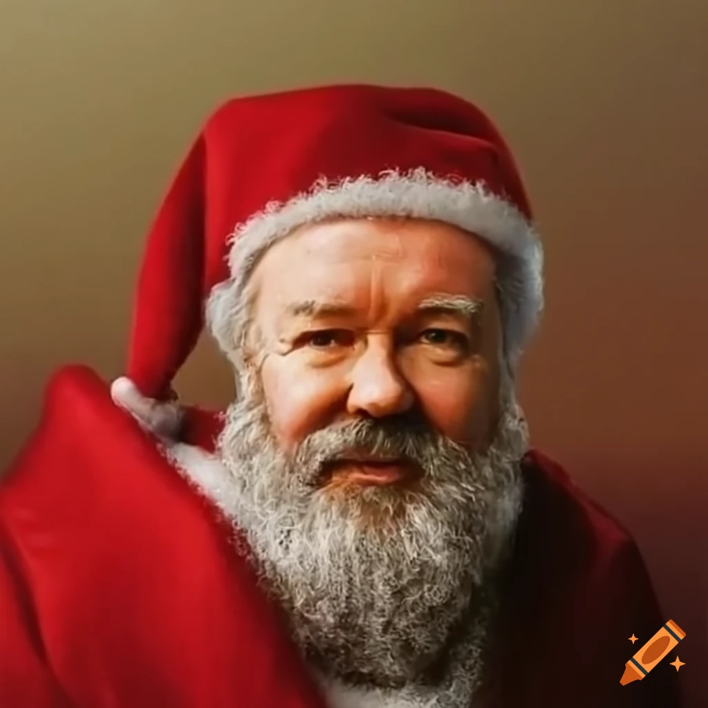 Painting of ricky gervais as santa claus on Craiyon
