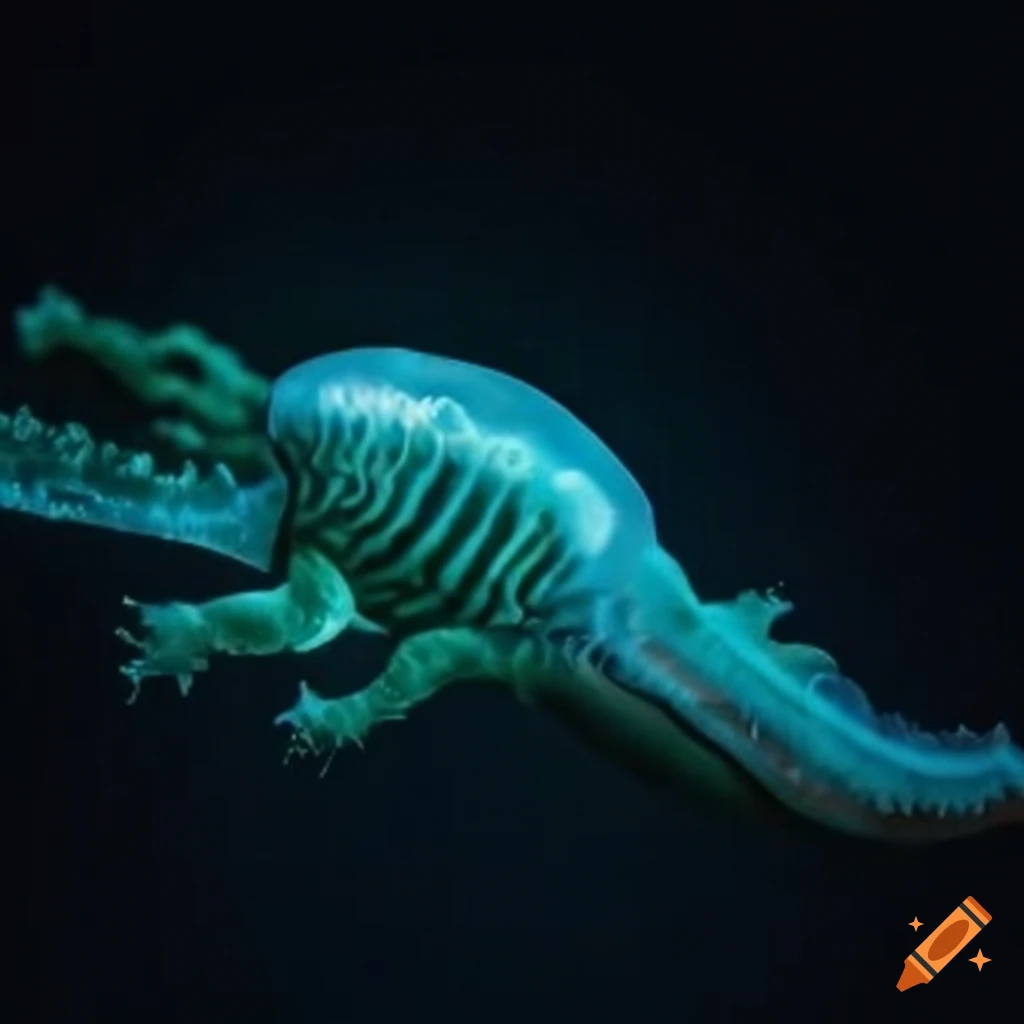 jellyfish crocodile sculpture