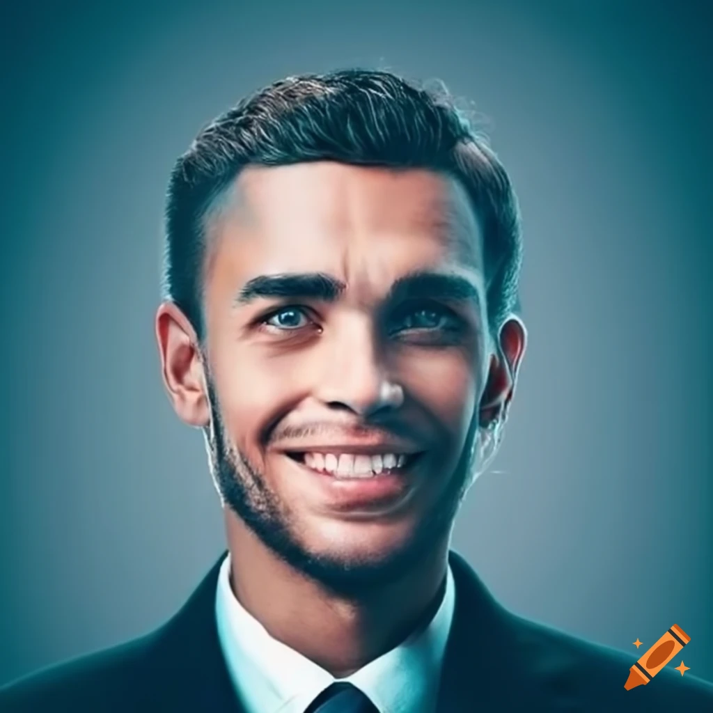 Portrait of a smiling businessman on Craiyon