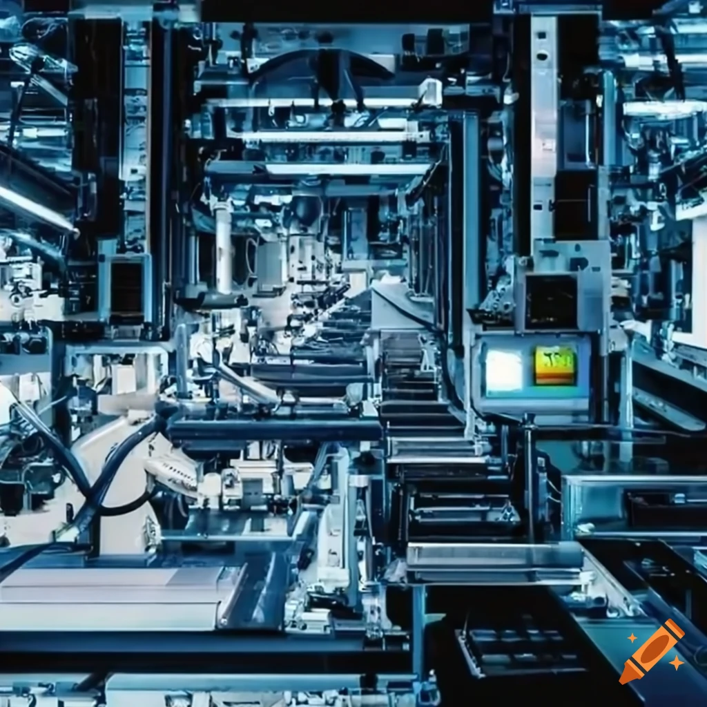 automated factory with machinery at work