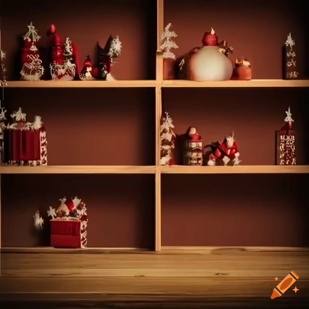 Christmas room with empty shelves on Craiyon