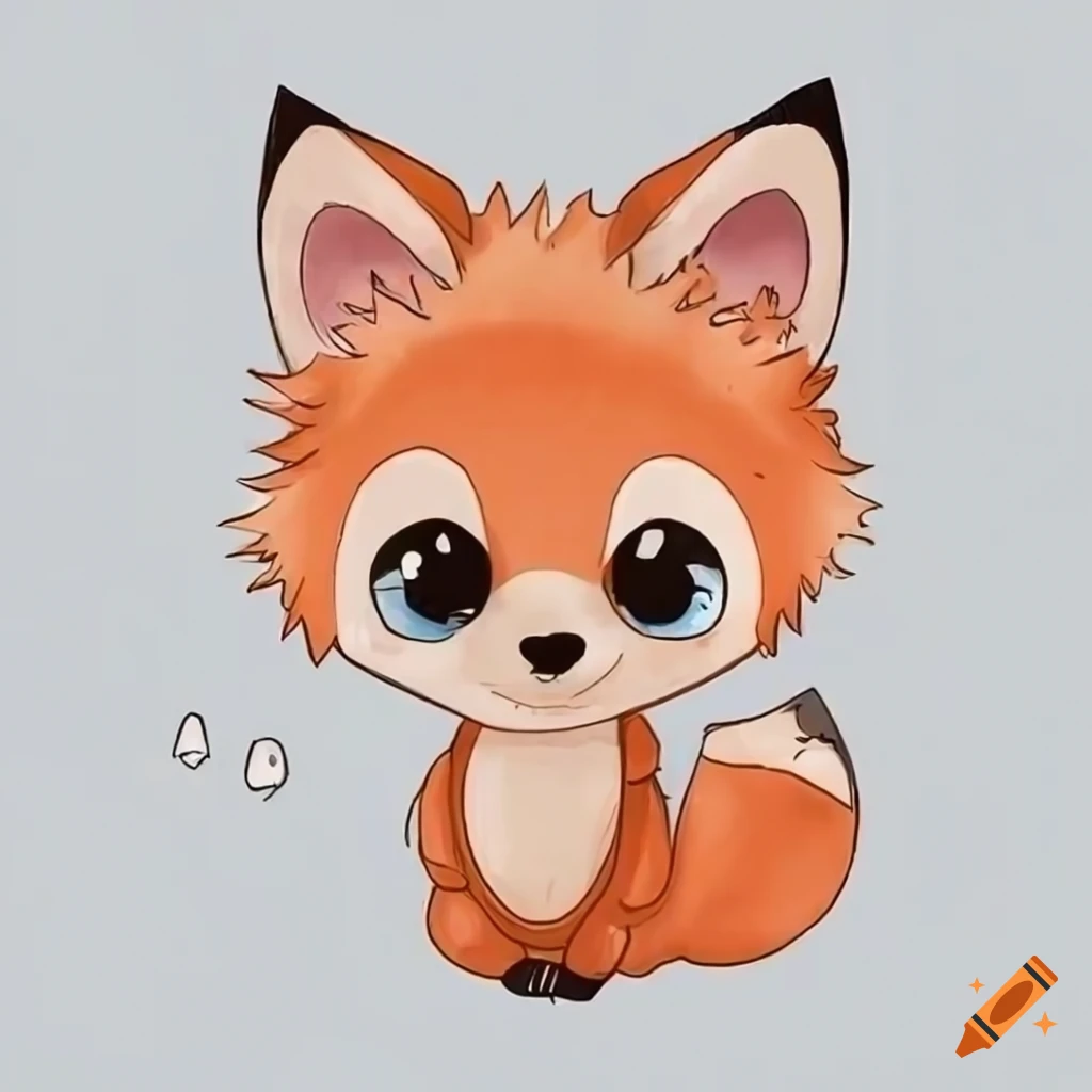 Cute Drawing Of A Happy Baby Fox On Craiyon