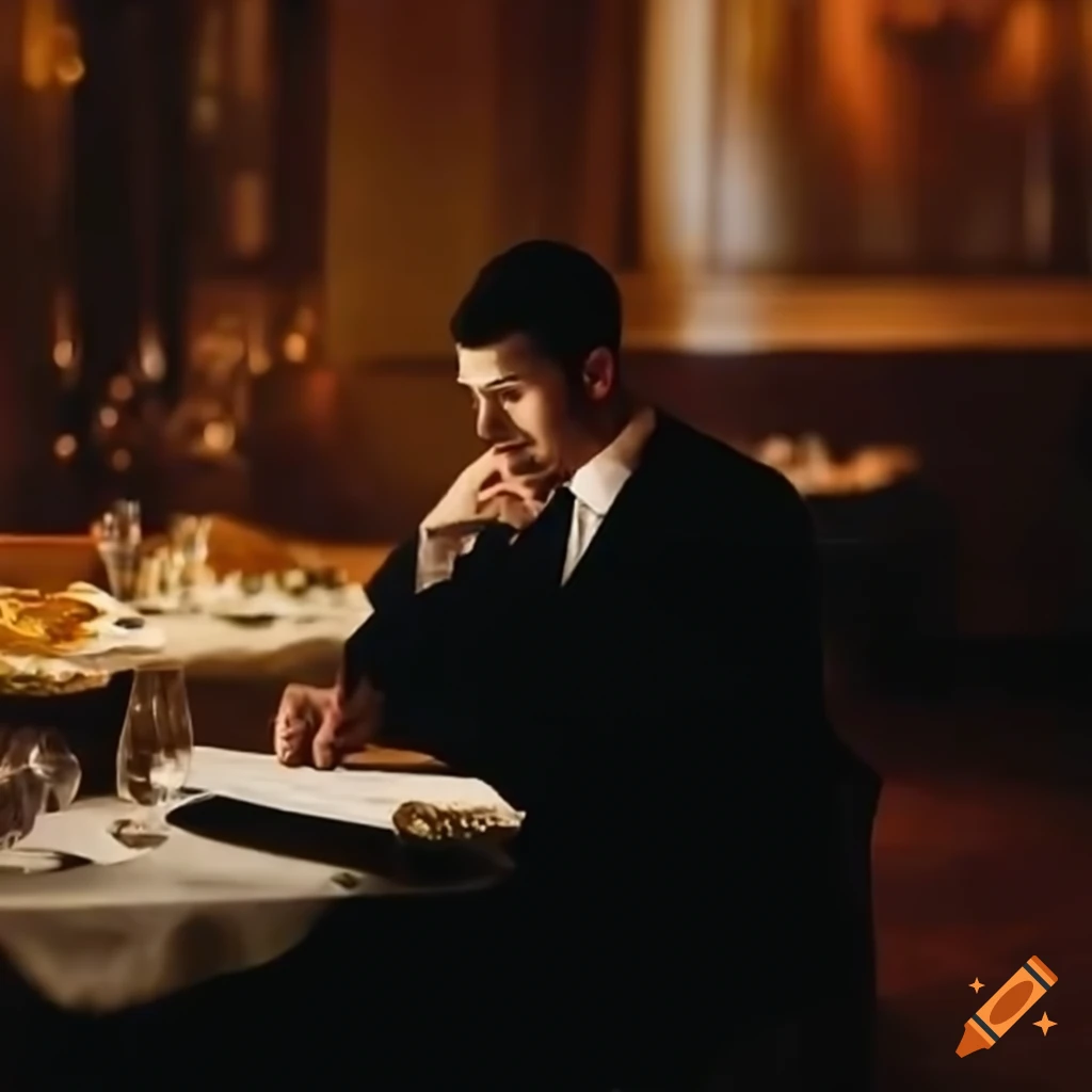 image of a man ordering in a fancy restaurant