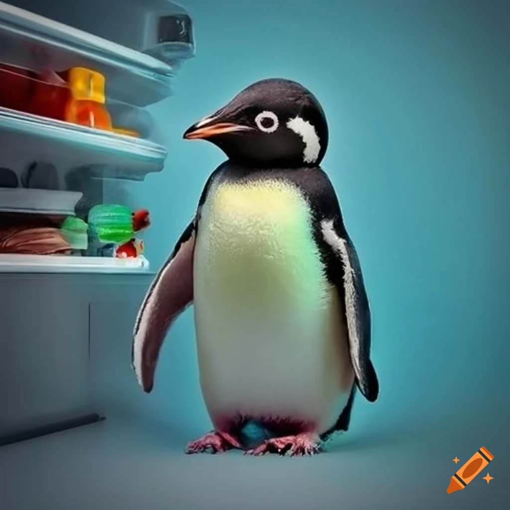 penguin-relaxing-in-a-fridge-on-craiyon