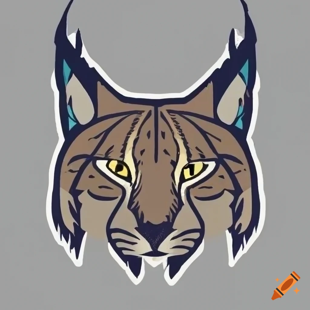 Graphic logo of a lynx