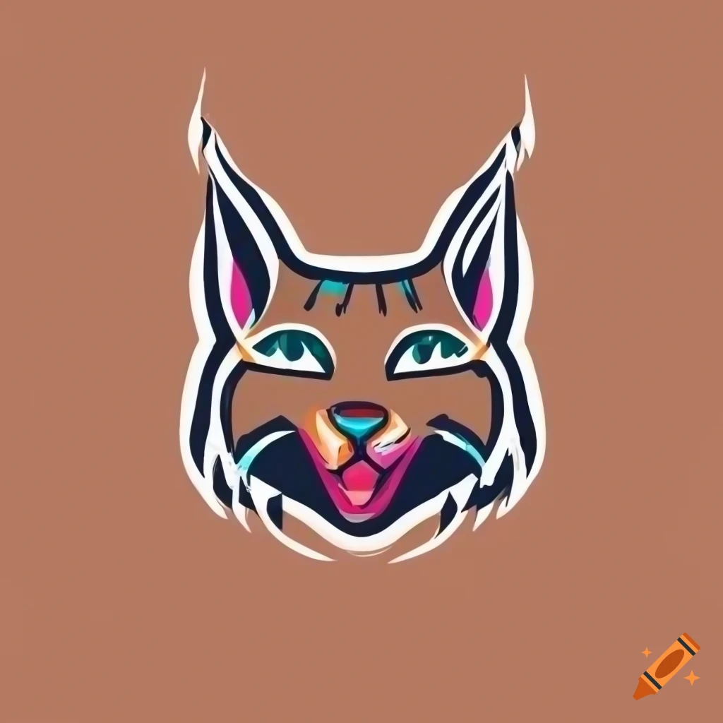 Smiling lynx logo design
