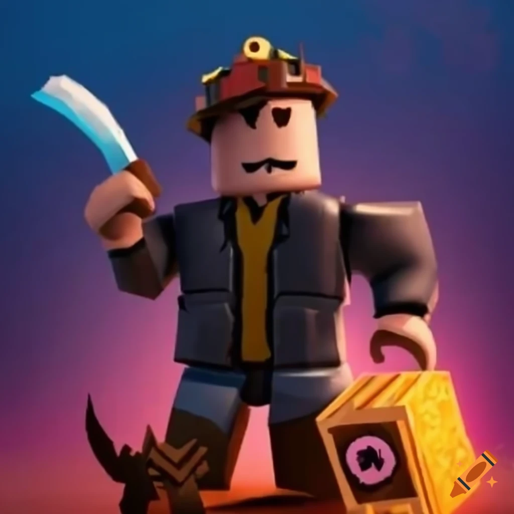Timmeh character mining blocks with Diamond pickaxe in Roblox