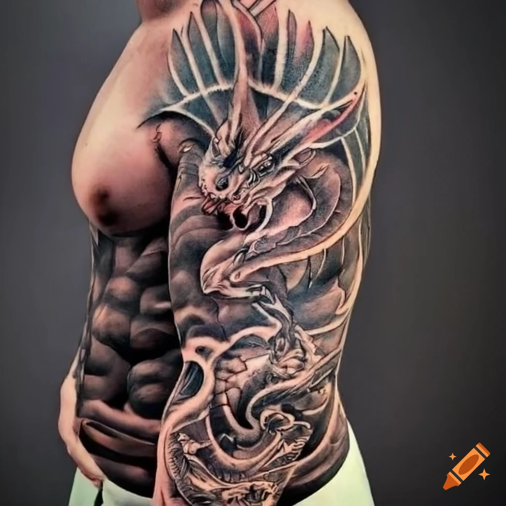 Dragon warrior for true fighter🍂@maxmetino #sonneetattoo #fighterstattoo  #inkman #inklife #japanesetattoodesign #ufctattoo… | Tatuering