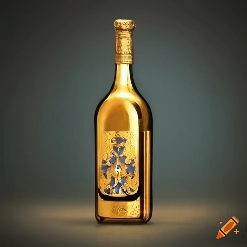 Gold wine bottle crest of chateau victor