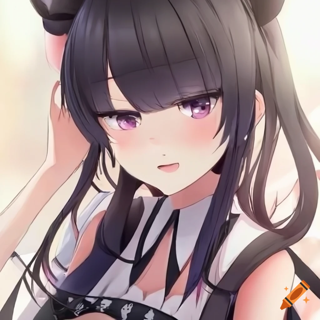 Cute anime girl with black hair named alice-chan on Craiyon
