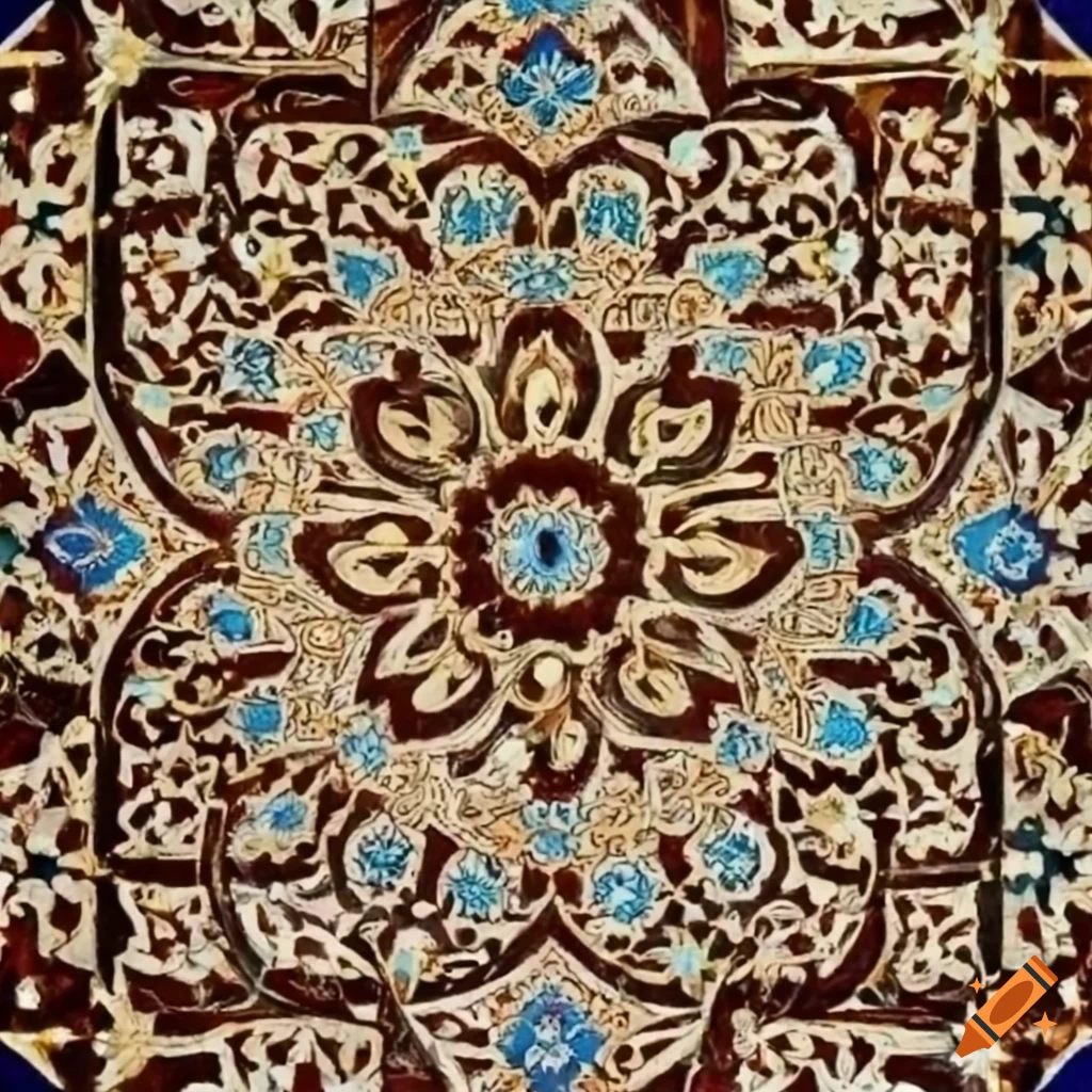 Tazhib pattern in islamic art on Craiyon