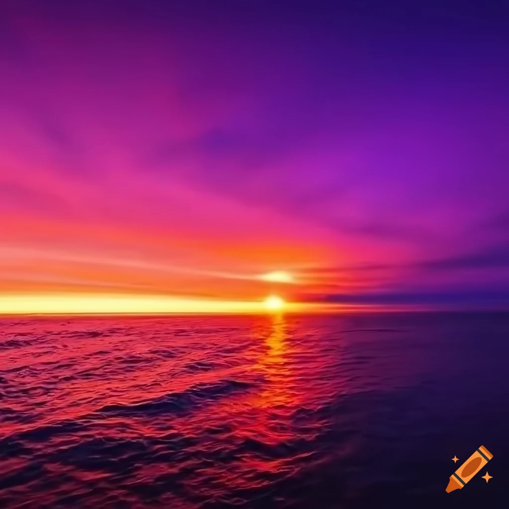 stunning sunset over the ocean