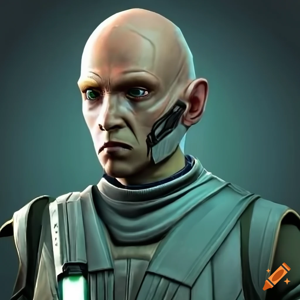 image of a male Jedi pilot with a green lightsaber