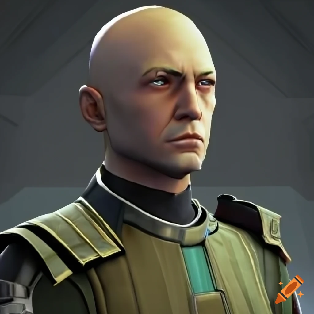 Star wars jedi pilot with green lightsaber in jedi temple