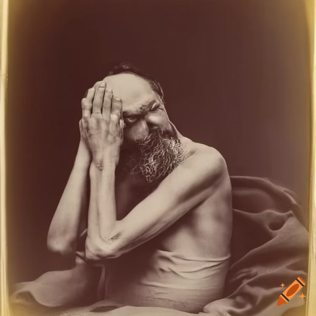 photo of an ancient man with leprosy