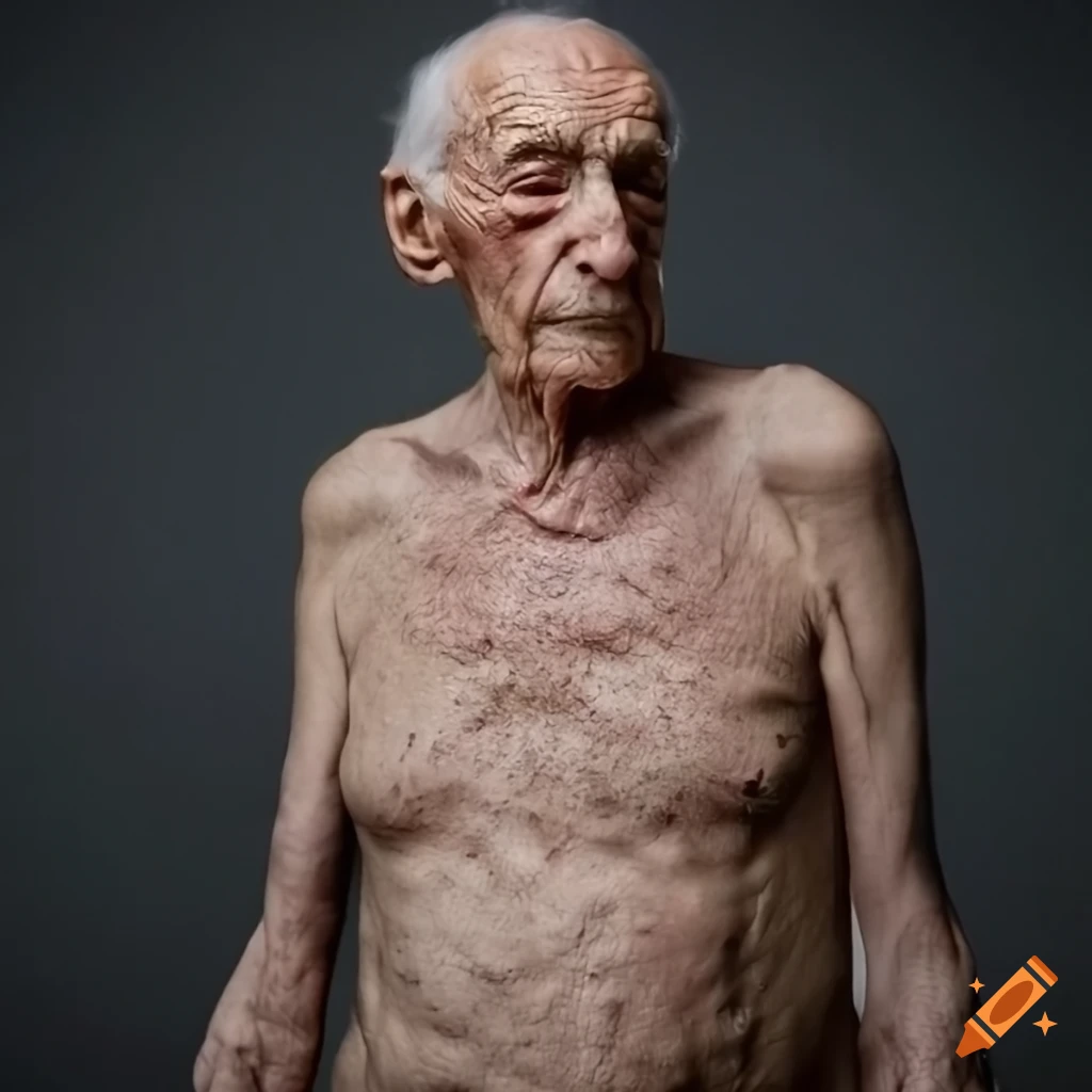 portrait of a skinny elderly man