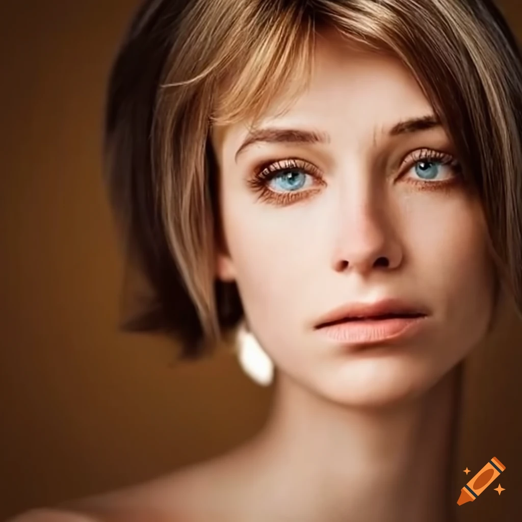 portrait-of-a-woman-with-short-brown-hair-on-craiyon