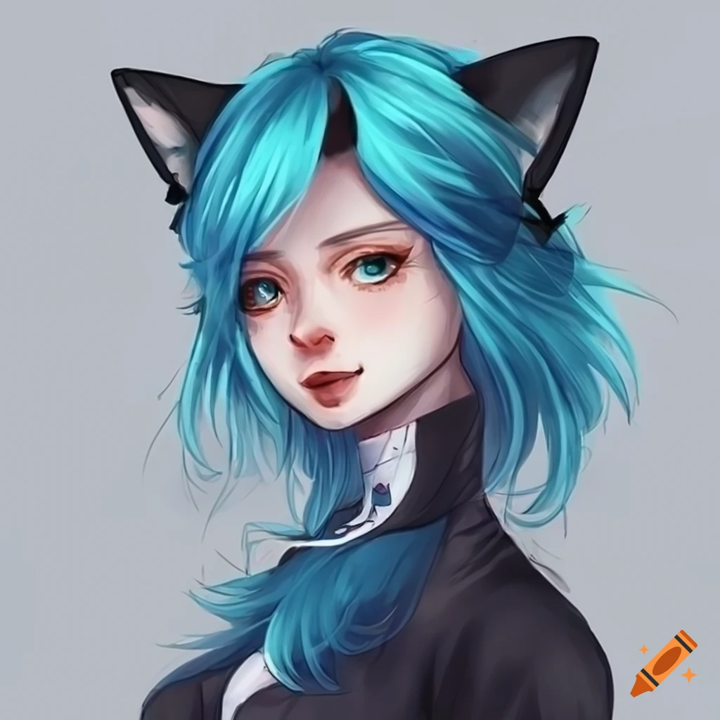 Image of a blue-haired fox girl