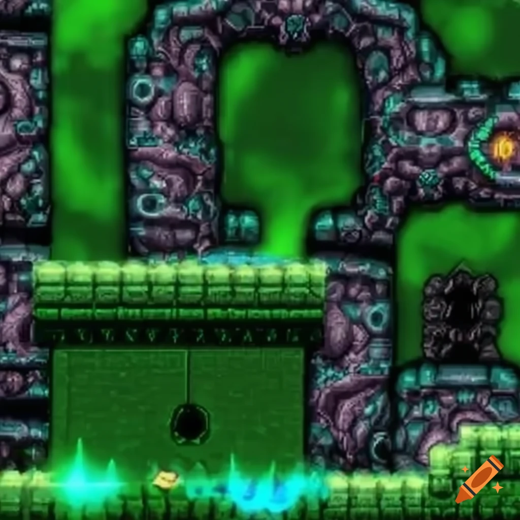 high contrast metroid jungle tiles