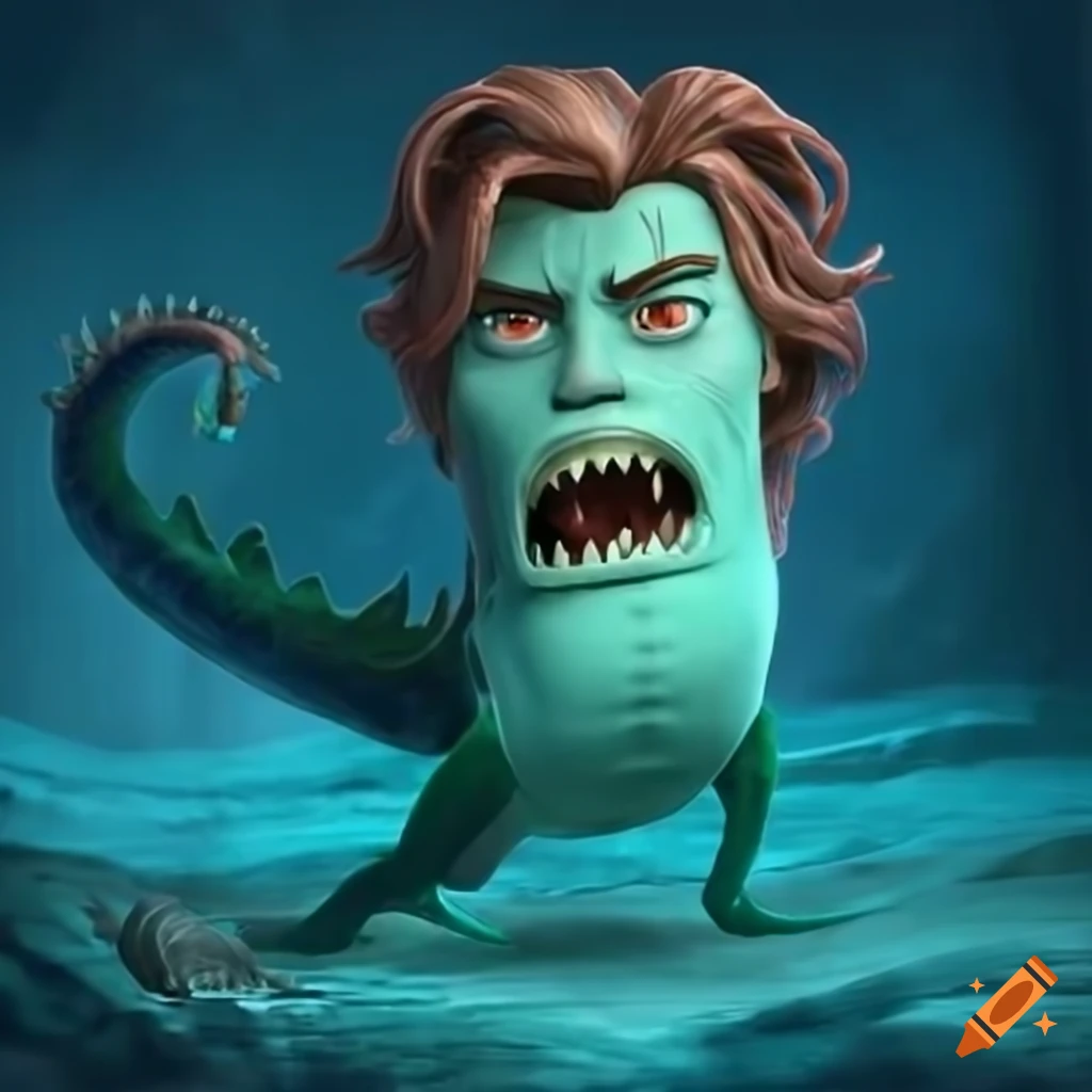 illustration of Steve Harrington as a sea monster