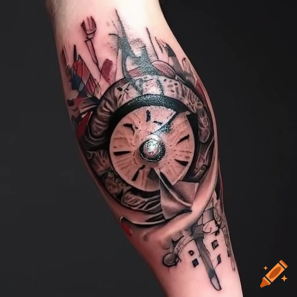 Compass Tattoo Design White Background PNG File Download High Resolution -  Etsy