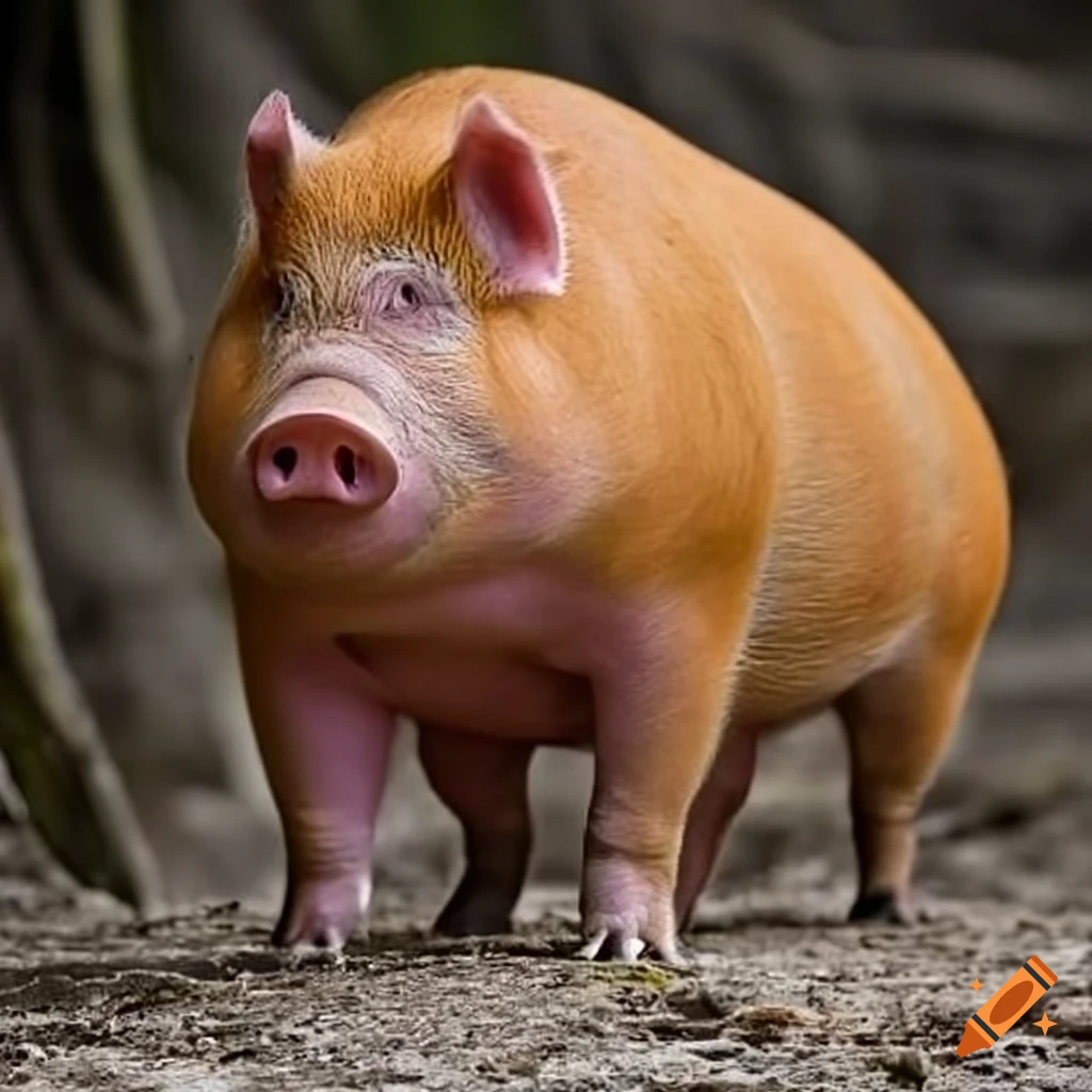cute fat orange pig