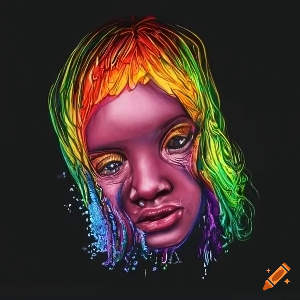 Vibrant cartoon colors on black background