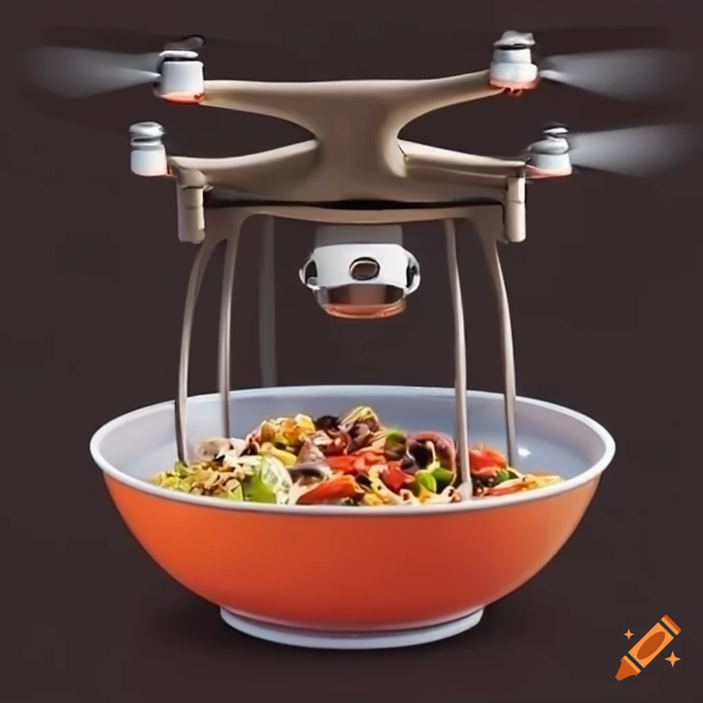 Food delivery by drone on Craiyon