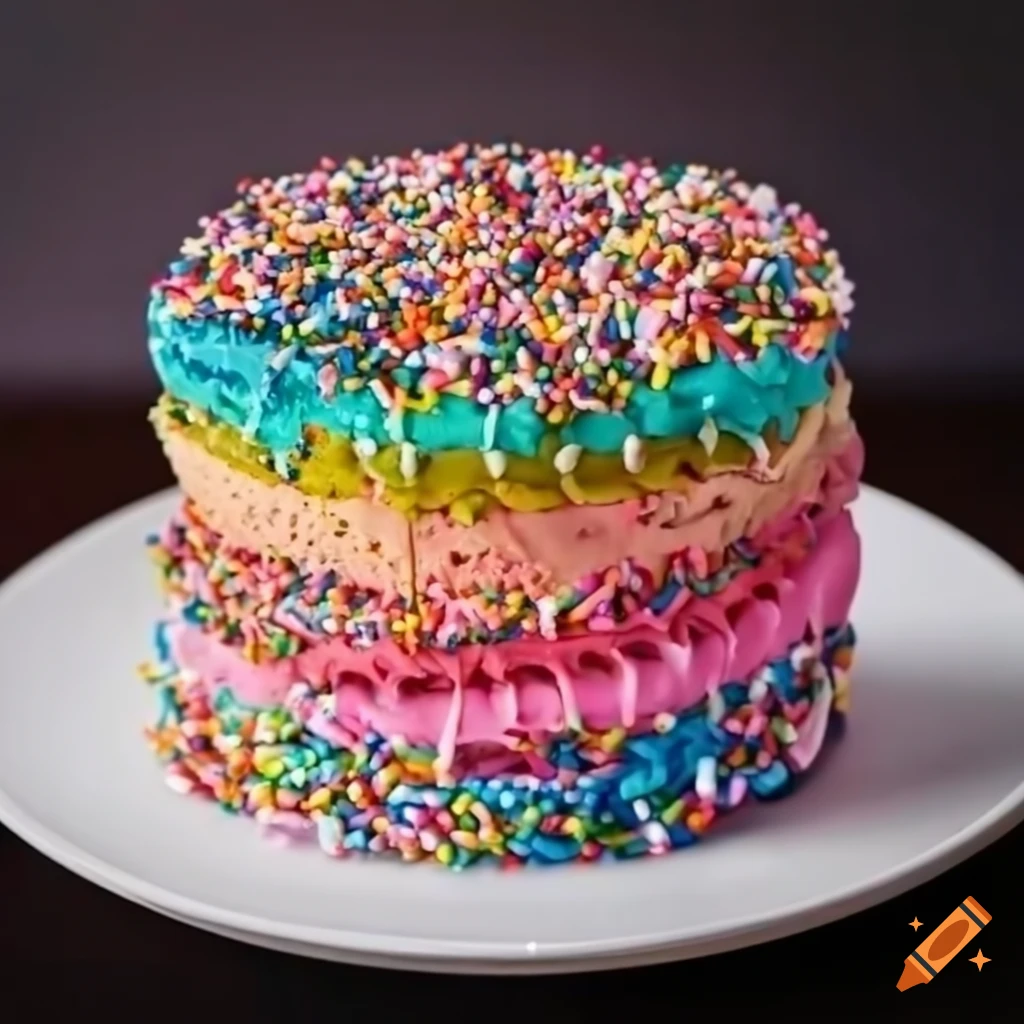 Colorful And Delicious Rainbow Cake On Craiyon