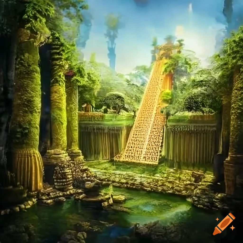 Image Of The Hanging Gardens Of Babylon On Craiyon