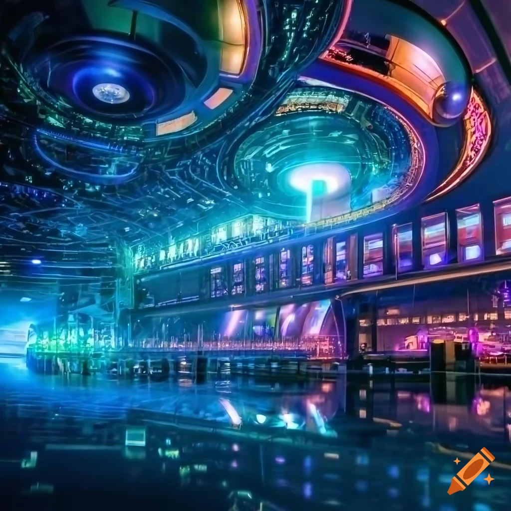 Elysium - interdimensional cyberpunk nightclub with neon decorations on  Craiyon