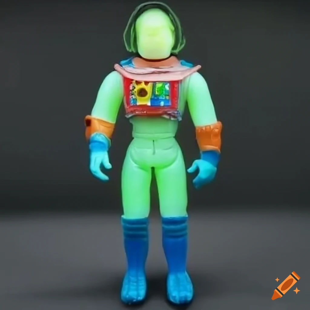 Glowinthedark space action figure from 1993 on Craiyon