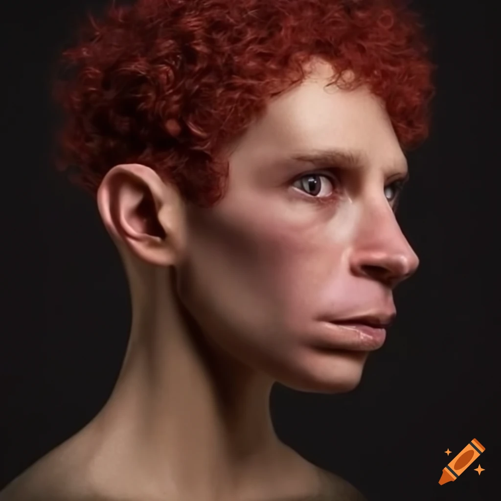 portrait of a maroon-haired alien man