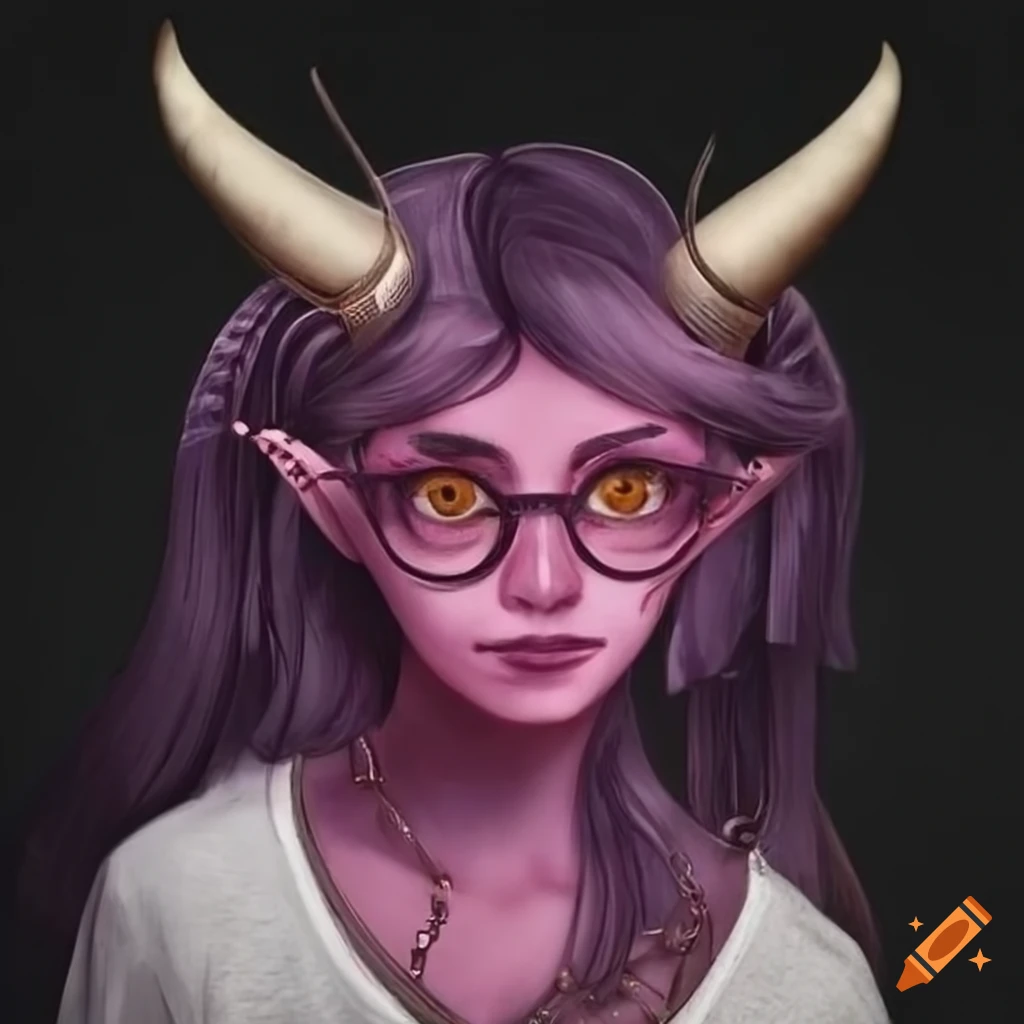 Cosplay Of A Shy Tiefling With Glasses And Horns Cosplay Of A Shy Tiefling With Glasses And Horns