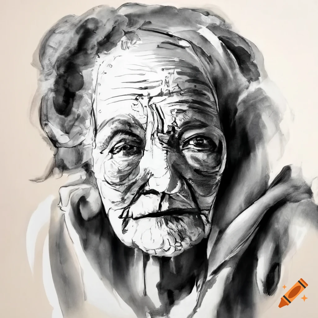 Buy Original Pencil Drawing Old Woman Portrait Wrinkled Hands With Rings  DIGITAL DOWNLOAD Online in India - Etsy