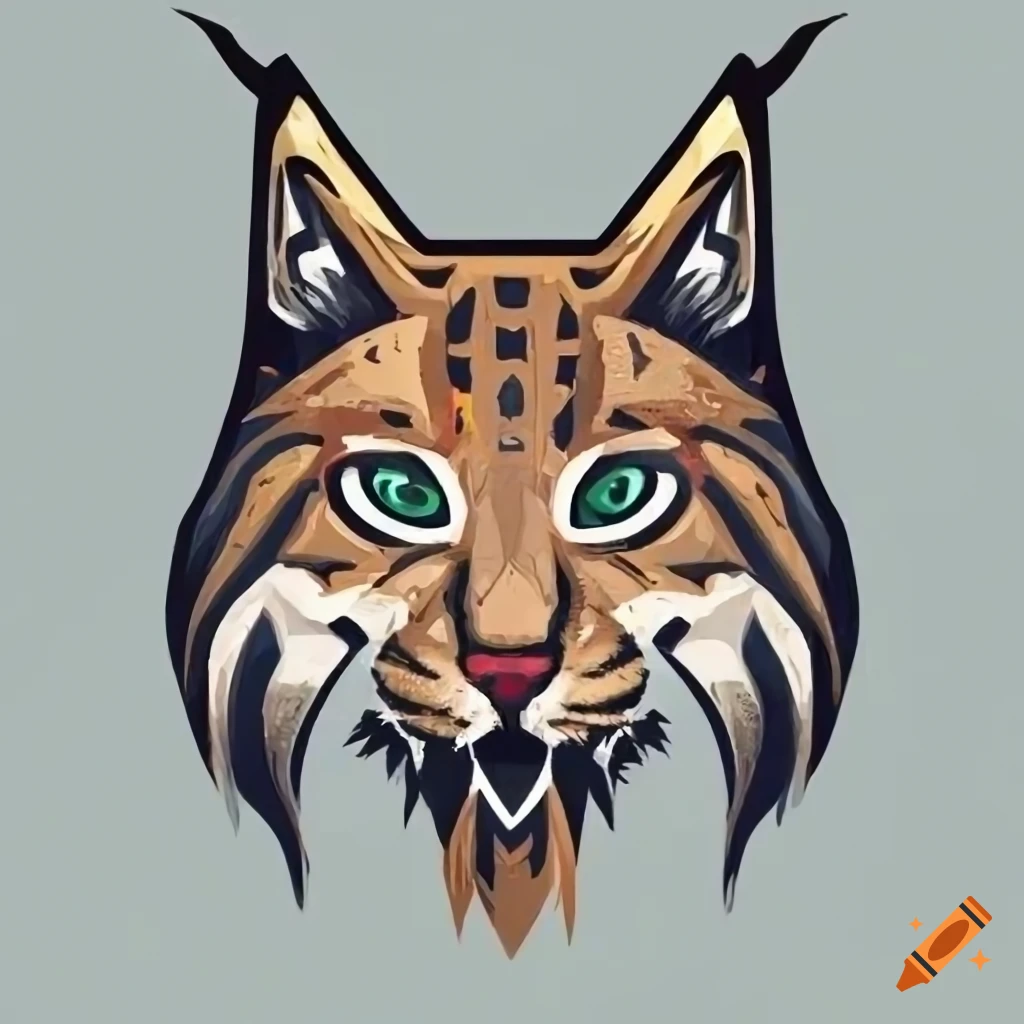 Graphic logo of a lynx on Craiyon