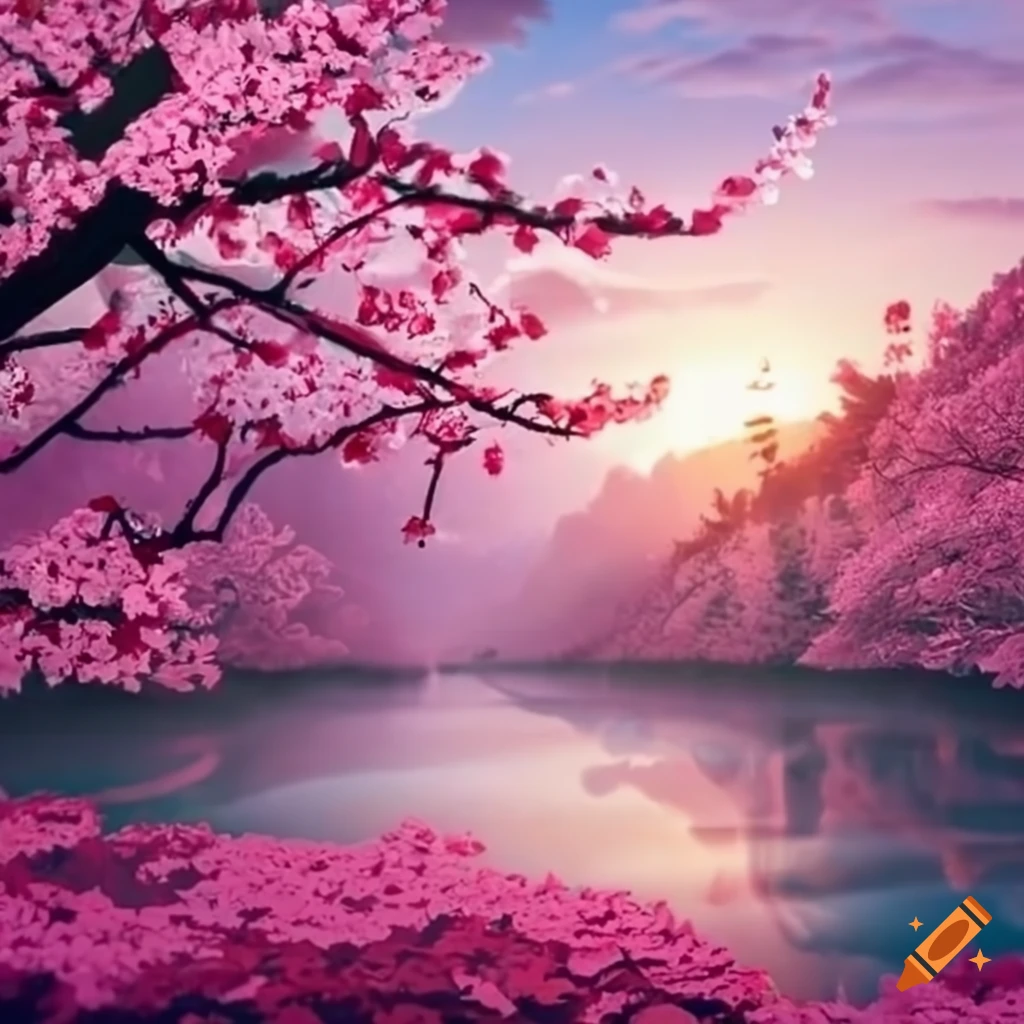 cherry blossom landscape