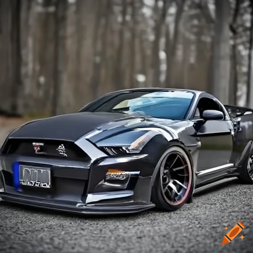 Mustang and nissan r35 car collaboration on Craiyon