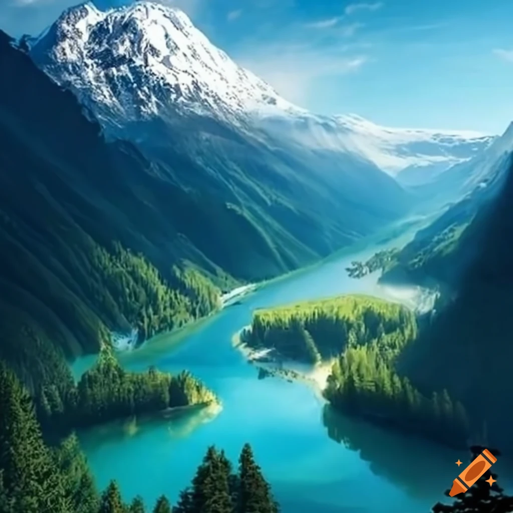 rivière entourée de montagnes