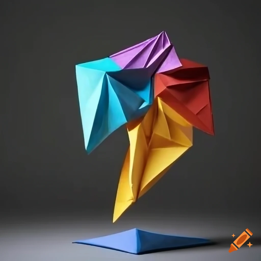 abstract composition of origami in picasso style