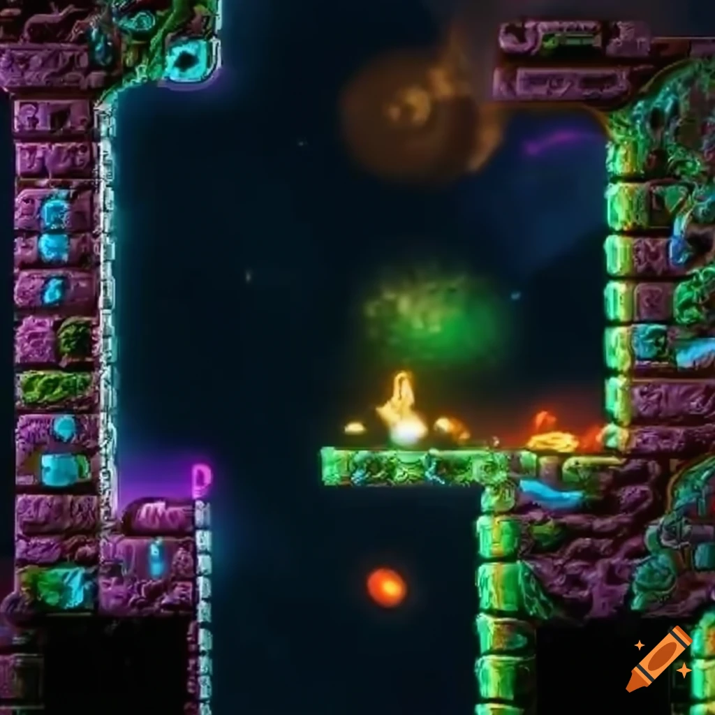 2d platformer game tiles inspired by metroid