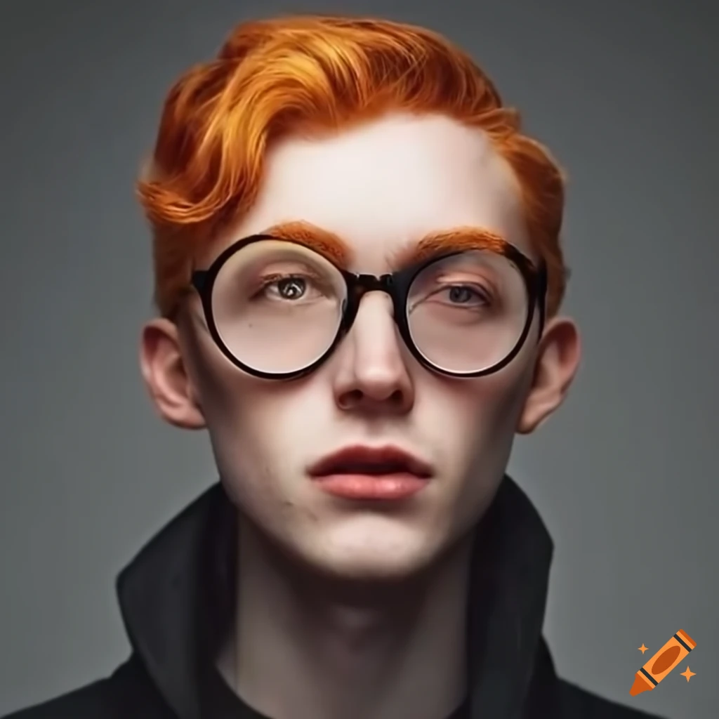 person with ginger hair and round glasses