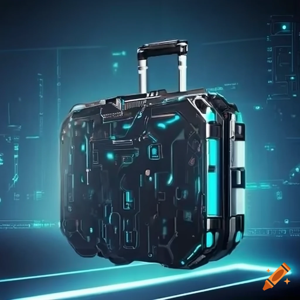 Futuristic briefcase with advanced ai features