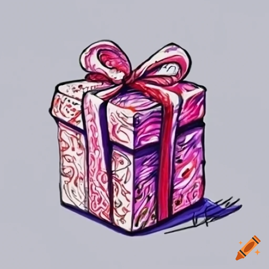 How to Draw a Floating Gift Box 3d Trick Art on Line Paper - YouTube