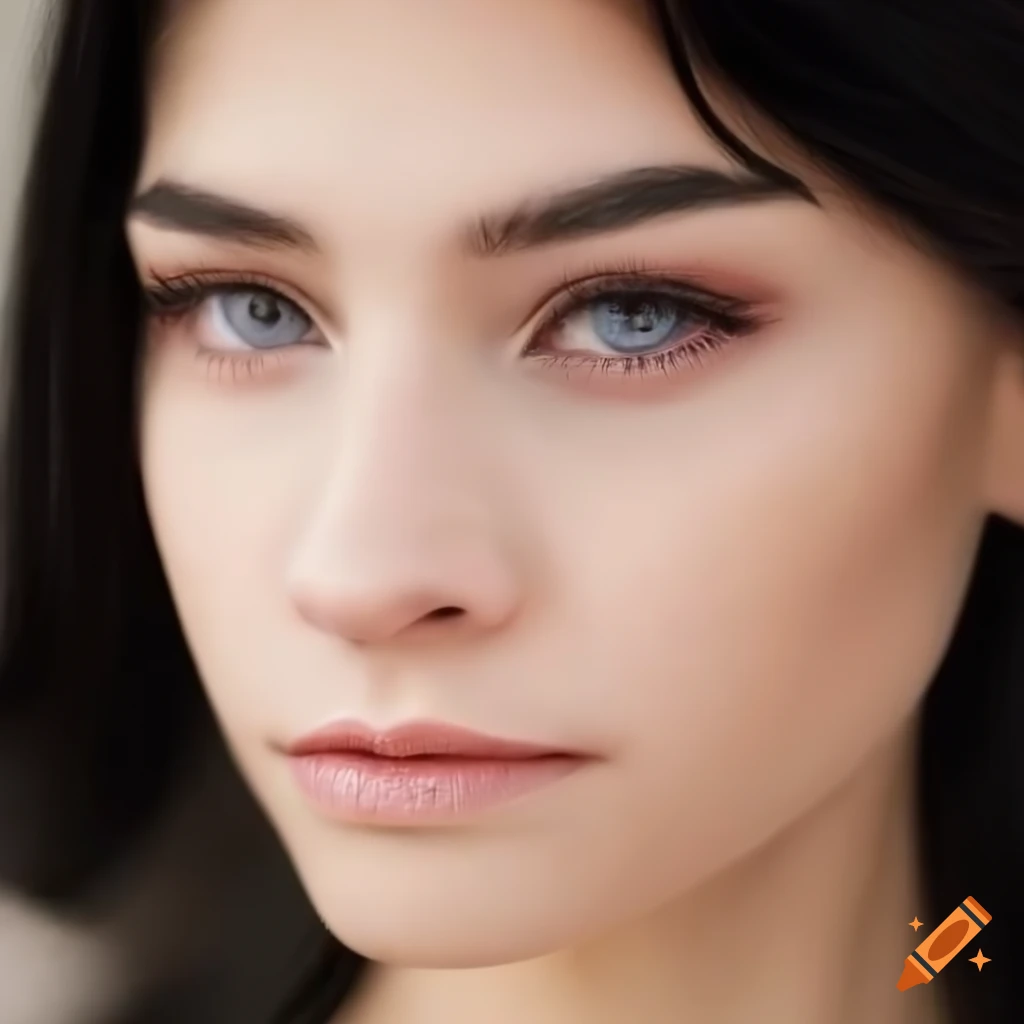 Close Up Portrait Of A Young Woman With Dark Hair And Eyes On Craiyon close-up-of-bright-and-colorful-eyes-on-craiyon