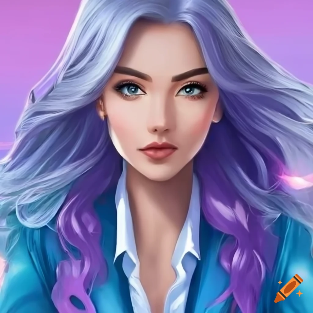 Woman with light purple hair
