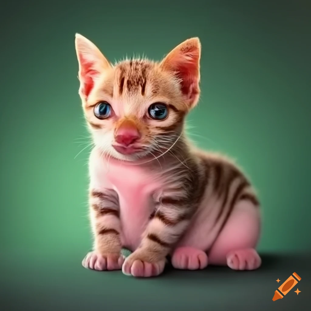 adorable kitten-piglet hybrid in high definition